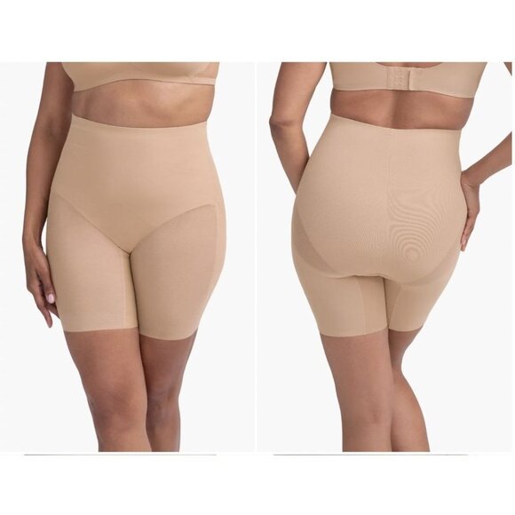 HONEYLOVE SuperPower Mid Waist Shaper Shorts in Sand Size X-Small - Picture 2 of 9